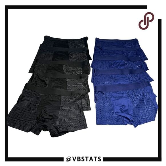 Set of 10 Boxhero Mens Mesh Bamboo Pouch Boxer Briefs Black Navy Blue Small NWOT - Picture 5 of 11